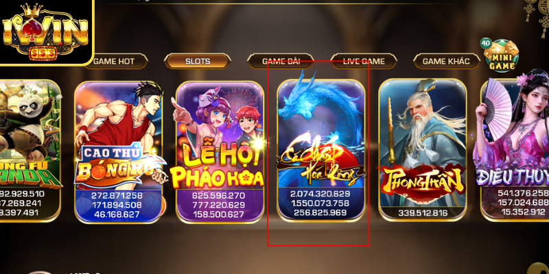 Cá Chép Hóa Rồng Iwin - Chinh Phục Hũ Jackpot Khủng 1 Cá chép hóa rồng Iwin có chủ đề truyền thuyết