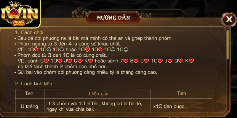 Phỏm Iwin - Cách Chơi Và Luật Đánh Chuẩn Nhất 2026 2 Các quân đều tương ứng với số điểm cụ thể
